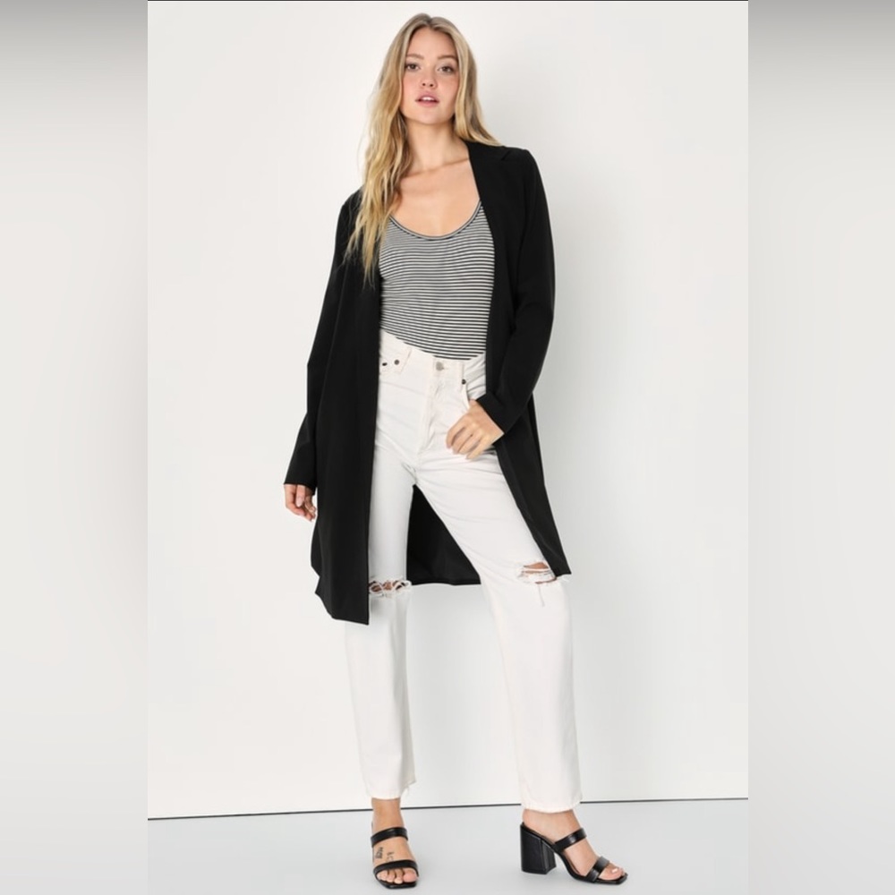Lulu’s Black Long Sleeve Trench Coat
